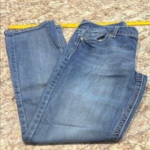 Maurices Blue Straight Jeans with Subtle Fading